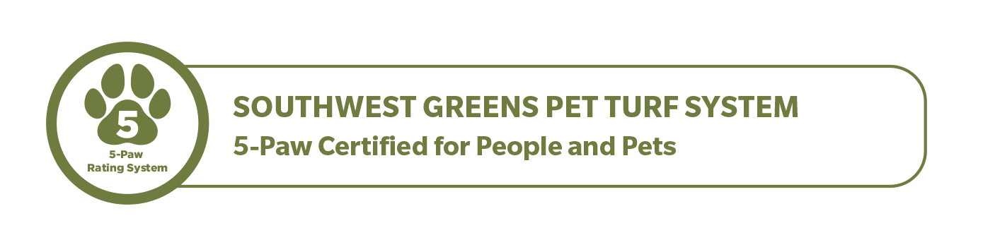 Southwest Greens of Fresno Pet Turf System 5-Paw Certified for People and Pets